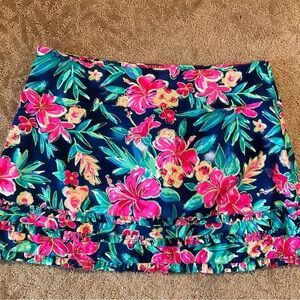 Aryeh Pink and Green Floral Mini Skort